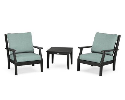 Country Living Wovendale 3-Piece Deep Seating Set in Black / Glacier Spa