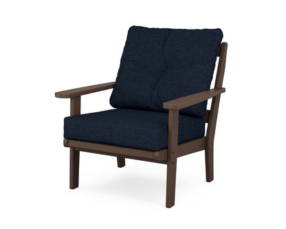 POLYWOOD® Mission Deep Seating Chair in Mahogany / Marine Indigo