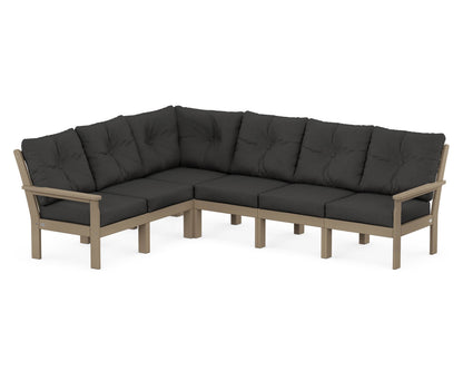 POLYWOOD® Vineyard 6-Piece Sectional in Vintage Sahara / Spectrum Carbon