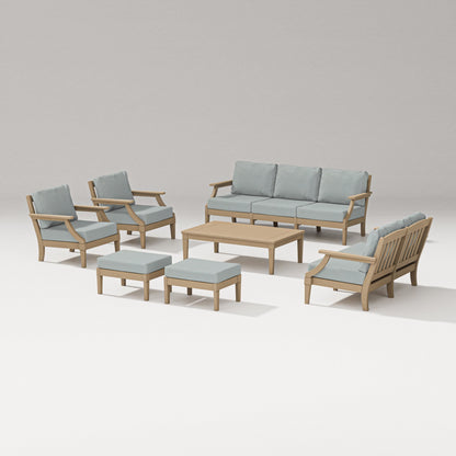 PW Designer Series Estate 7-Piece Lounge Sofa Set in Vintage Sahara / Spa