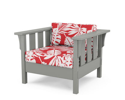 Martha Stewart by POLYWOOD® Acadia Deep Seating Chair in Slate Grey / Leaf Crimson