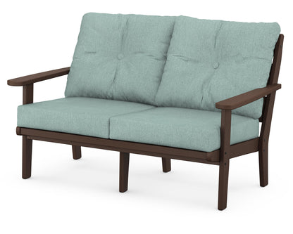 POLYWOOD® Lakeside Deep Seating Loveseat in Mahogany / Glacier Spa