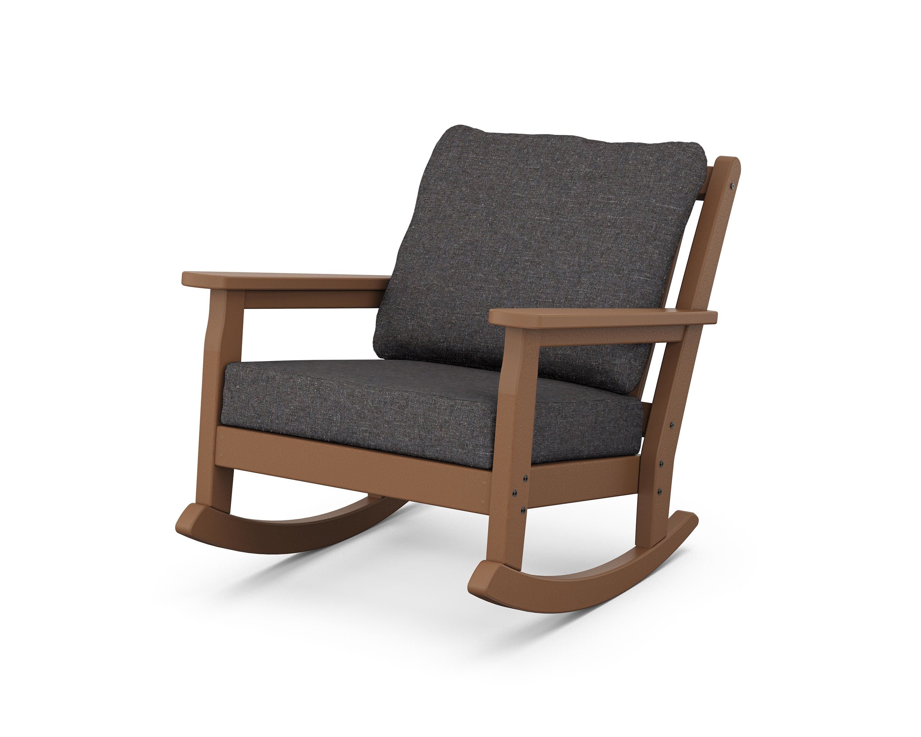 POLYWOOD® Chippendale Deep Seating Rocking Chair in Teak / Ash Charcoal
