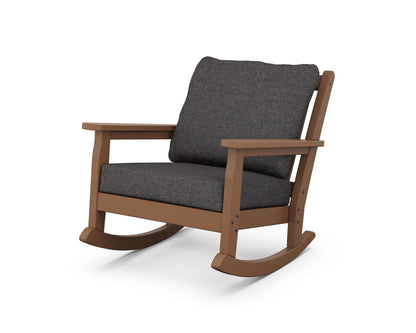 POLYWOOD® Chippendale Deep Seating Rocking Chair in Teak / Ash Charcoal