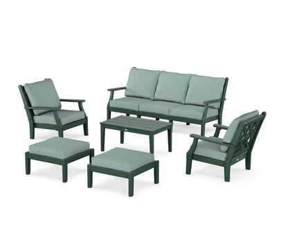 Country Living Wovendale 6-Piece Lounge Sofa Set in Green / Glacier Spa