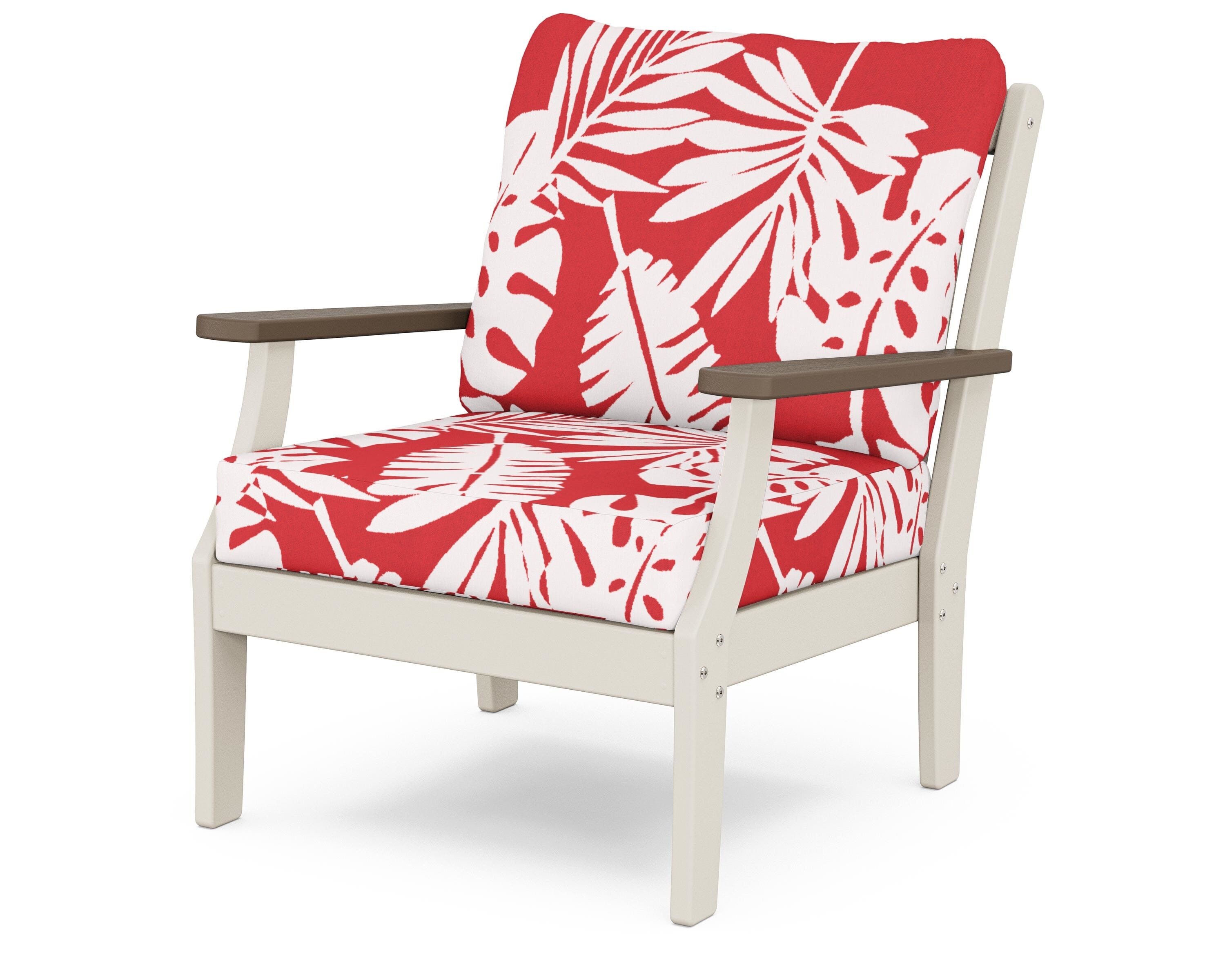 POLYWOOD® Braxton Deep Seating Chair in Sand / Kona / Leaf Crimson