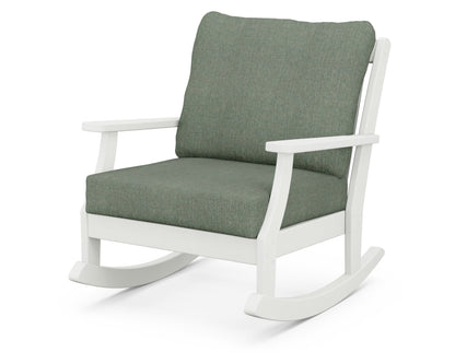 POLYWOOD® Braxton Deep Seating Rocking Chair in Vintage White / Cast Sage