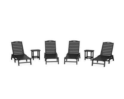 POLYWOOD® Nautical Chaise 6-Piece Set in Black