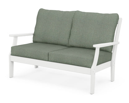 POLYWOOD® Braxton Deep Seating Loveseat in White / Cast Sage