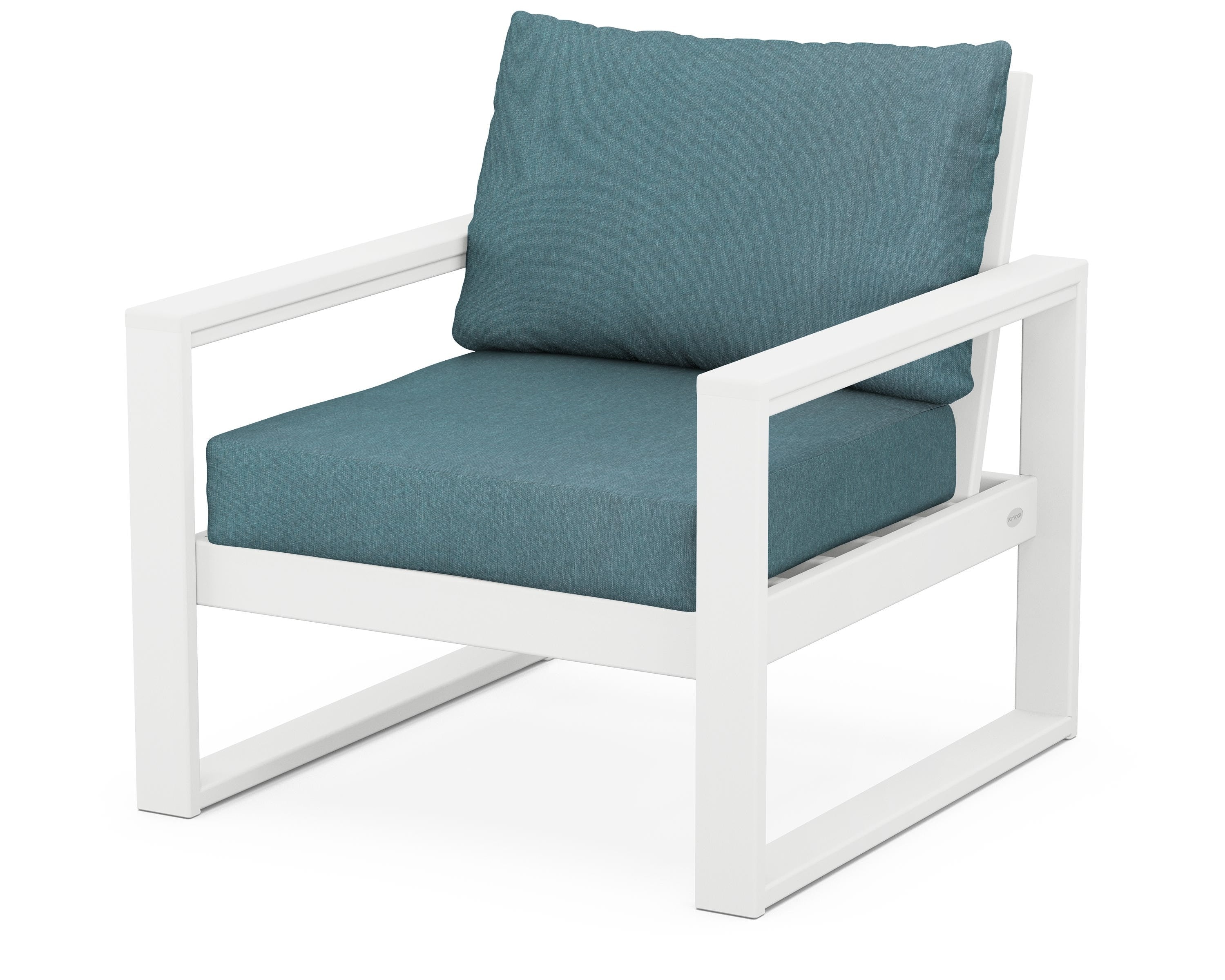 POLYWOOD® EDGE Club Chair in White / Ocean Teal
