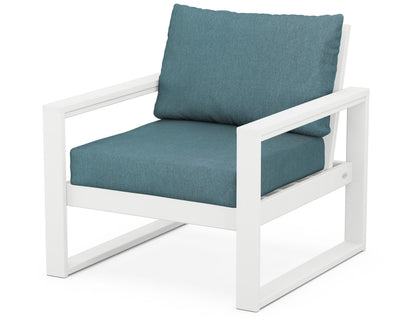 POLYWOOD® EDGE Club Chair in White / Ocean Teal