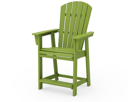 POLYWOOD® Nautical Curveback Adirondack Counter Chair in Lime