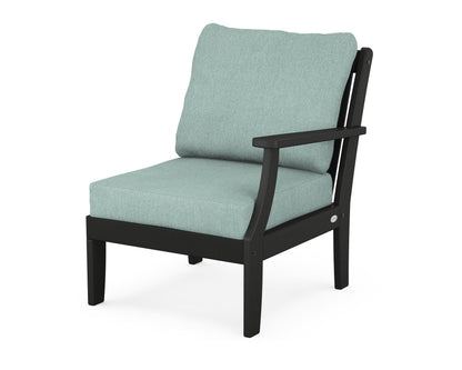 POLYWOOD® Braxton Modular Right Arm Chair in Black / Glacier Spa