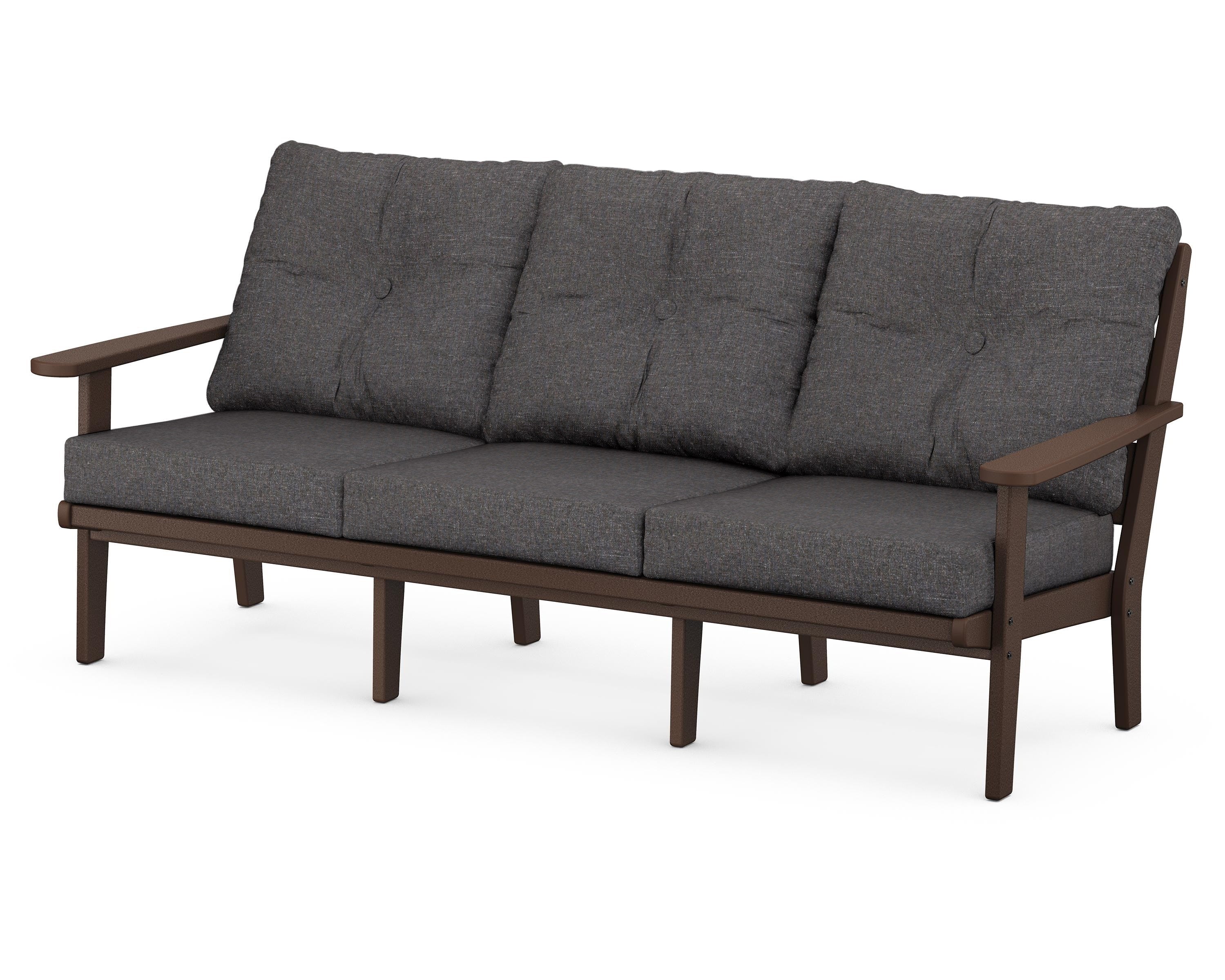 POLYWOOD® Lakeside Deep Seating Sofa in Mahogany / Ash Charcoal