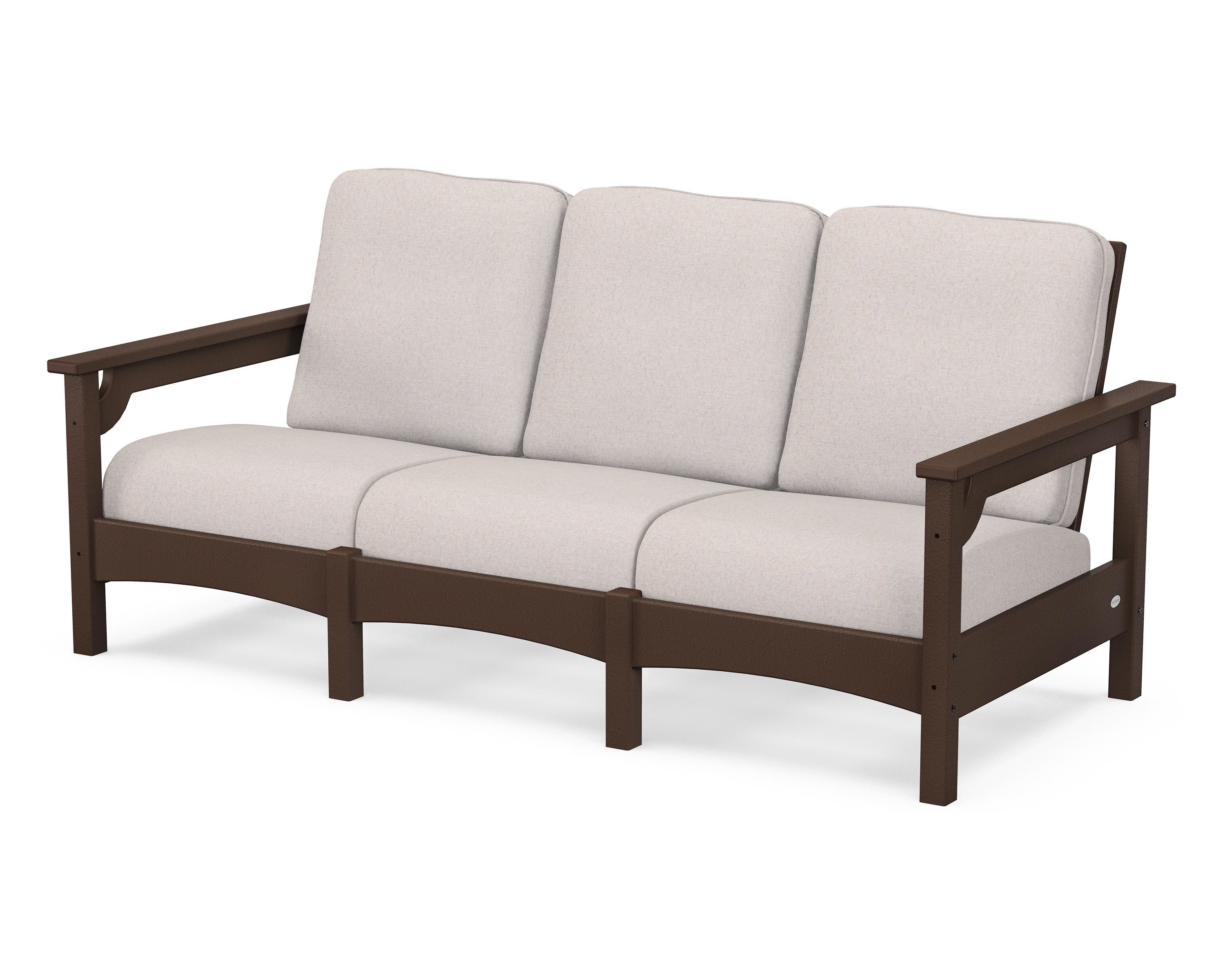 POLYWOOD® Club Sofa in Mahogany / Dune Burlap