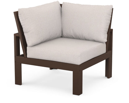 Unbranded Modular Corner Chair in Mahogany / Dune Burlap