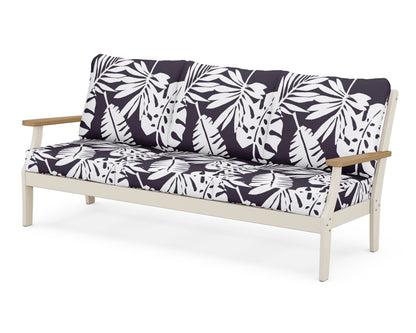 POLYWOOD® Braxton Deep Seating Sofa in Sand / Natural / Leaf Navy