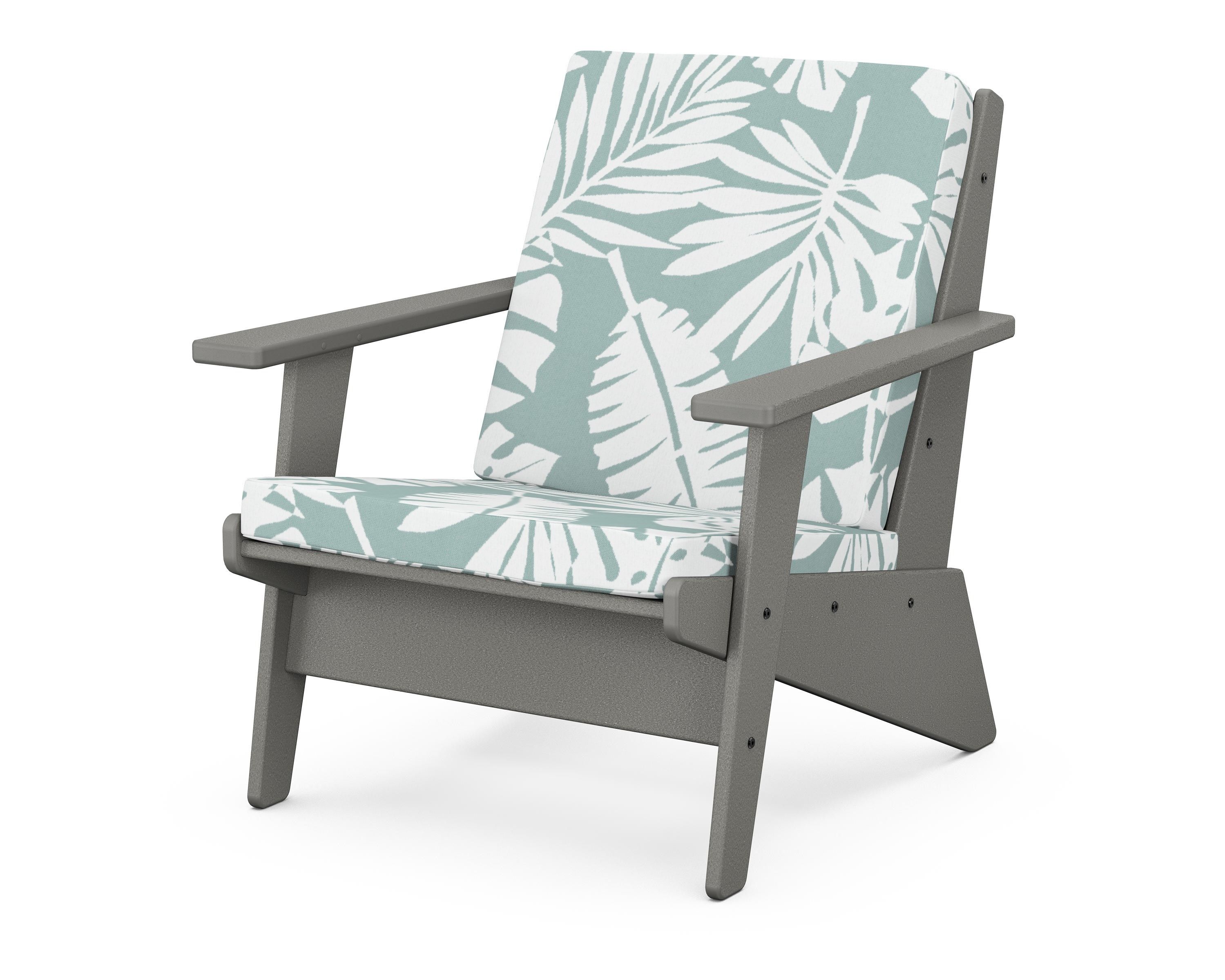 POLYWOOD® Riviera Modern Lounge Chair in Slate Grey / Leaf Glacier Spa