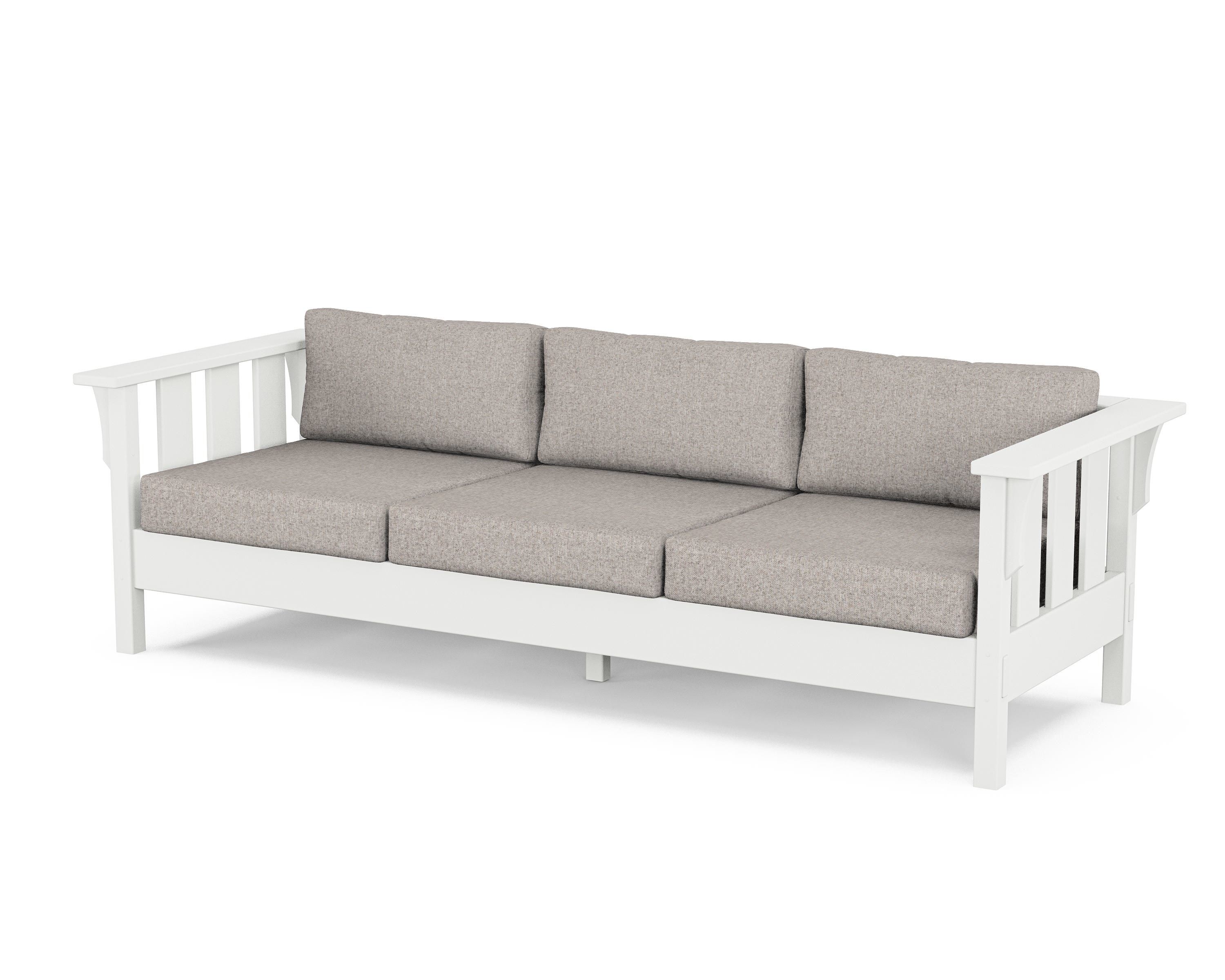 Martha Stewart by POLYWOOD® Acadia Deep Seating Sofa in White / Weathered Tweed