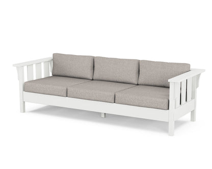 Martha Stewart by POLYWOOD® Acadia Deep Seating Sofa in White / Weathered Tweed