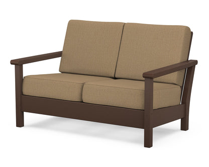 POLYWOOD® Harbour Deep Seating Loveseat in Mahogany / Sesame
