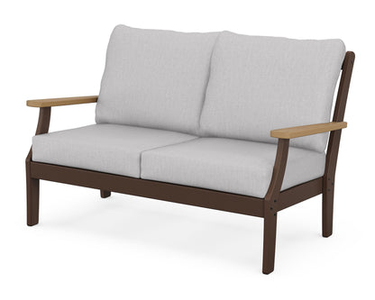 POLYWOOD® Braxton Deep Seating Loveseat in Mahogany / Natural / Granite