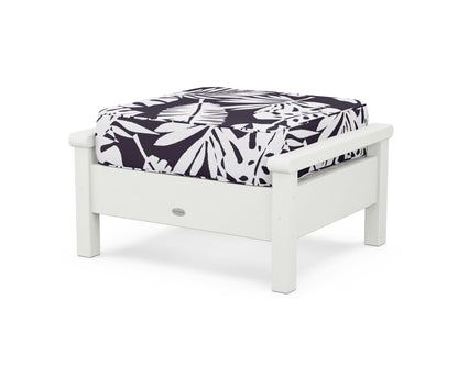 POLYWOOD® Harbour Deep Seating Ottoman in Vintage White / Leaf Navy