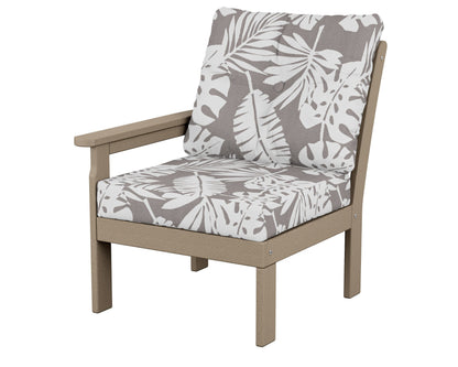 POLYWOOD® Vineyard Modular Left Arm Chair in Vintage Sahara / Leaf Grey Mist