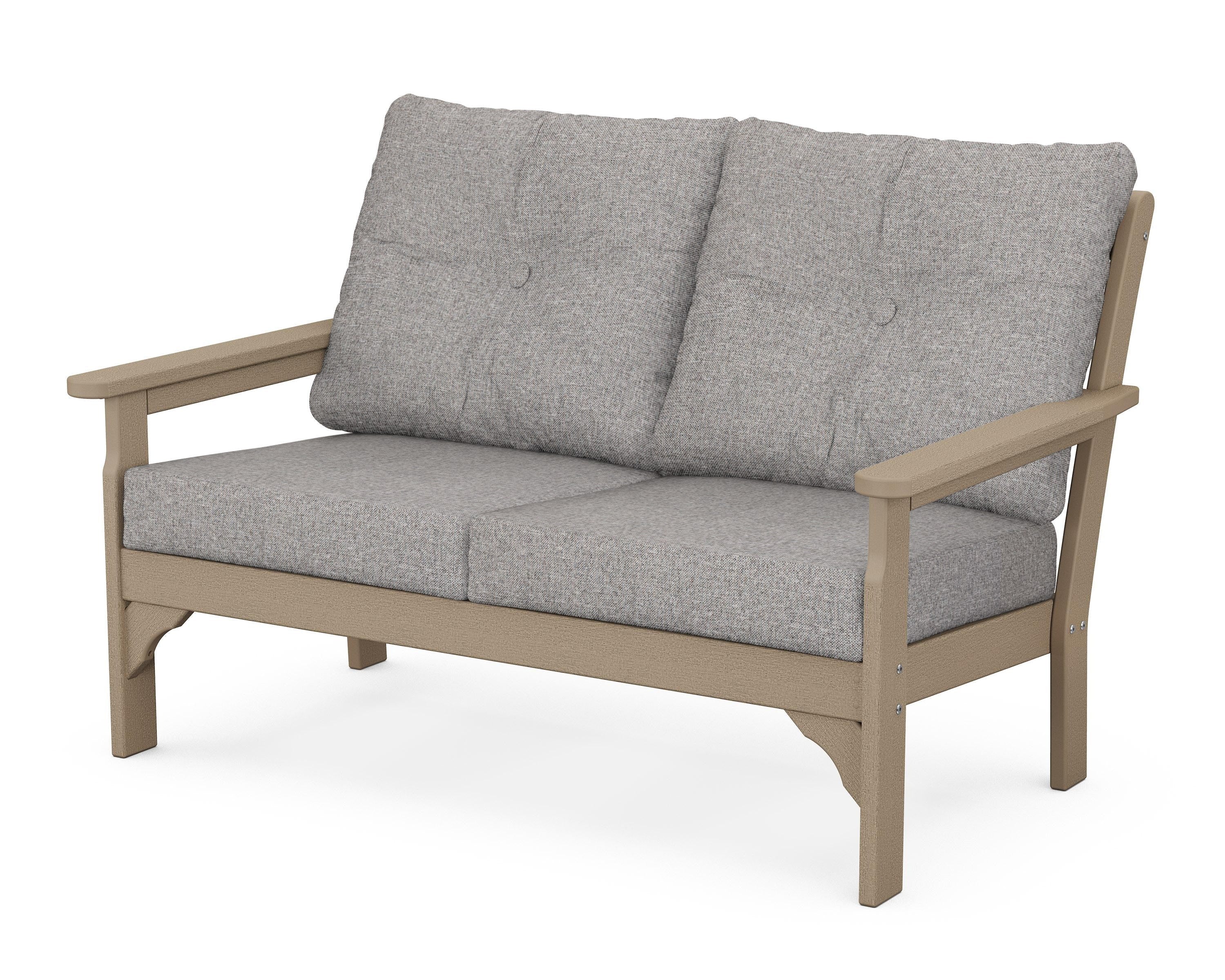 POLYWOOD® Vineyard Deep Seating Loveseat in Vintage Sahara / Grey Mist