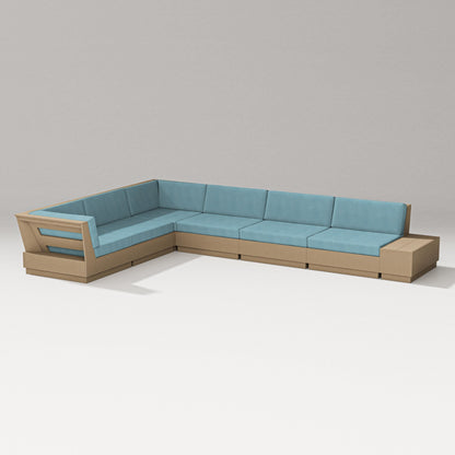 PW Designer Series Elevate 7-Piece Corner Sectional in Vintage Sahara / Lattice Sky Blue
