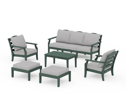 Draper James™ by  POLYWOOD® Savannah 6-Piece Lounge Sofa Set in Green / Granite