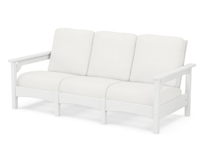POLYWOOD® Club Sofa in White / Natural Linen