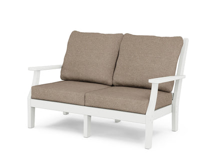 Country Living Wovendale Deep Seating Loveseat in White / Spiced Burlap