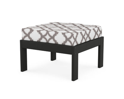 POLYWOOD® Vineyard Modular Ottoman in Black / Trellis Grey Mist