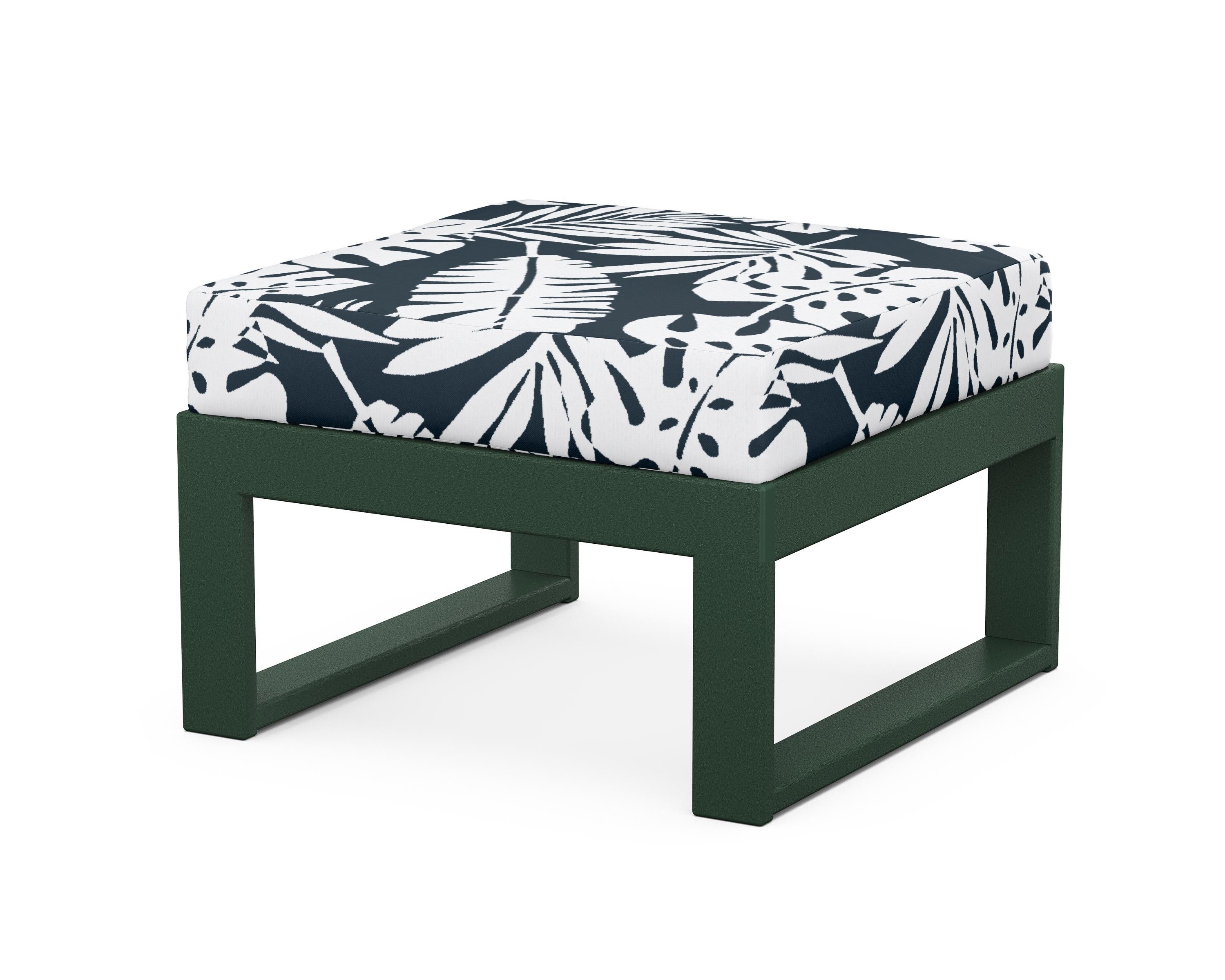 Unbranded Modular Ottoman - Modern in Green / Leaf Marine Indigo
