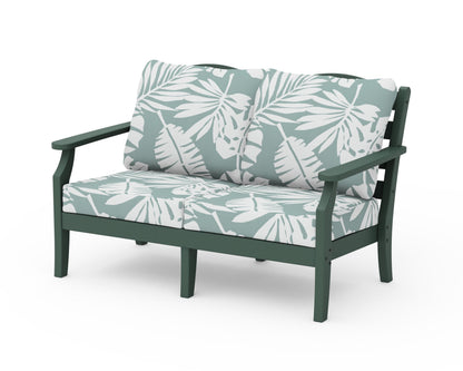 Draper James™ by  POLYWOOD® Savannah Deep Seating Loveseat in Green / Leaf Glacier Spa
