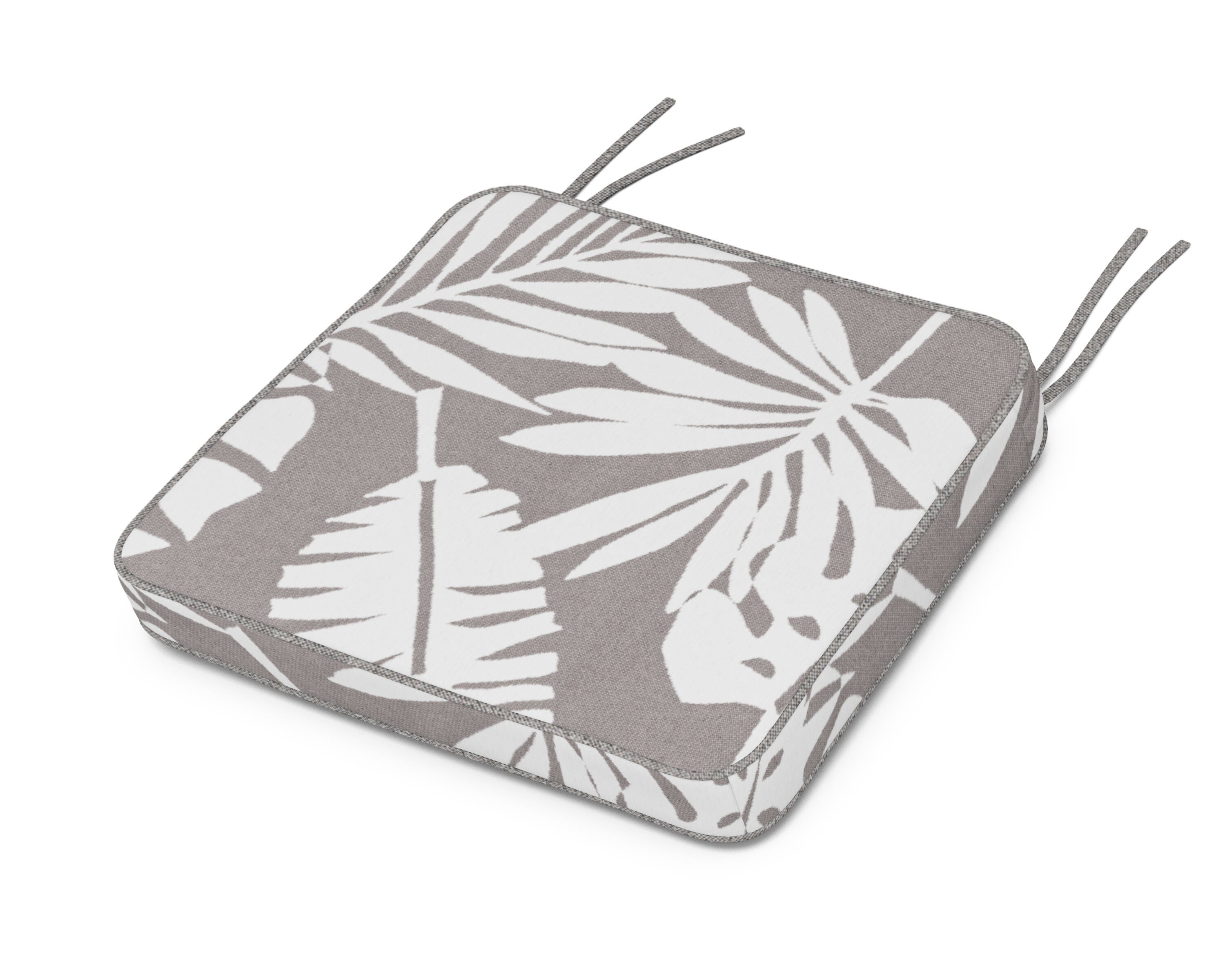 Martha Stewart by POLYWOOD® Chinoiserie Arm Chair Seat Cushion in Leaf Grey Mist