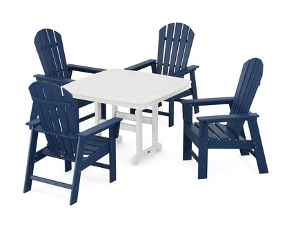 POLYWOOD® South Beach 5-Piece Dining Set with Trestle Legs in Navy / White