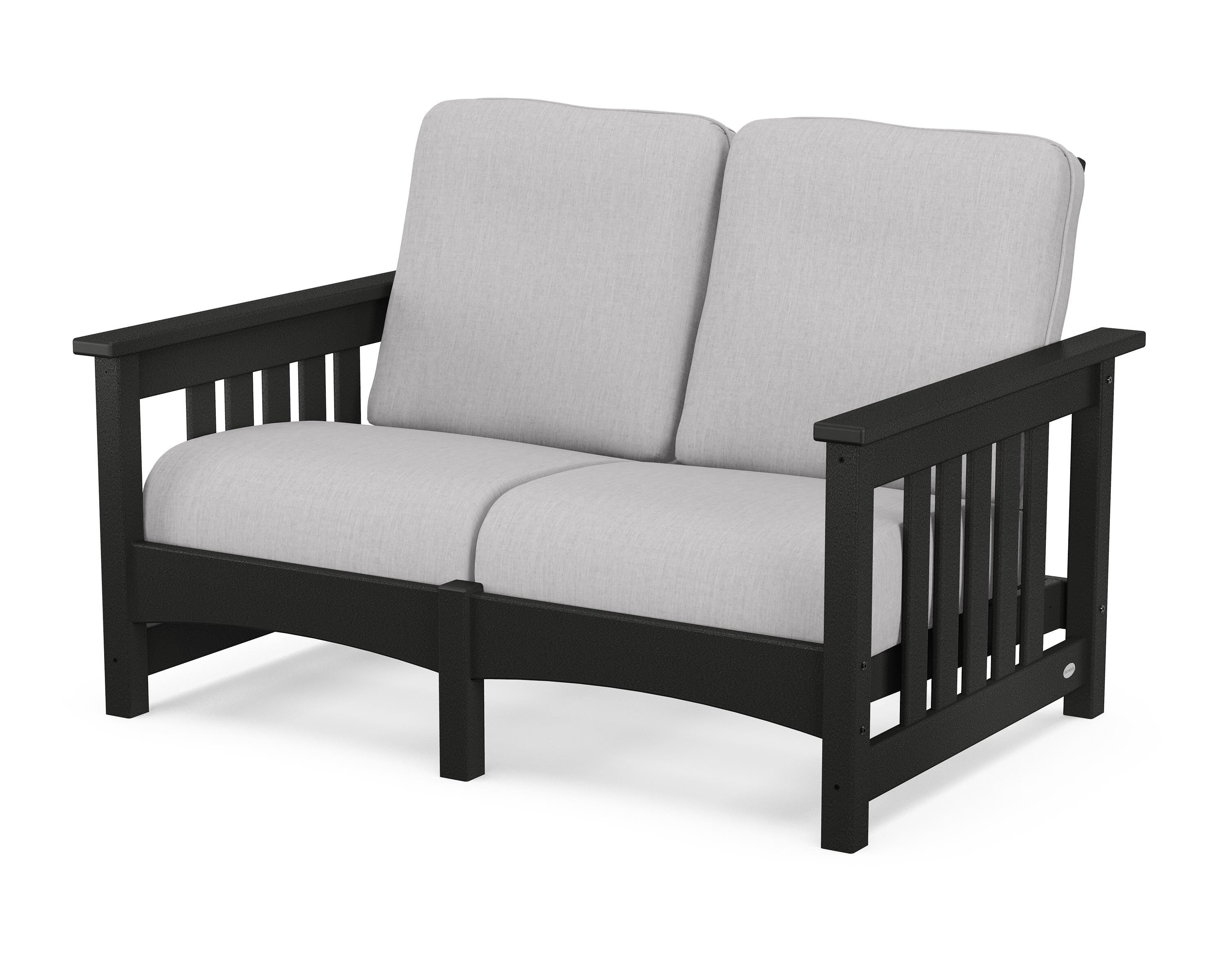 POLYWOOD® Club Mission Loveseat in Black / Granite