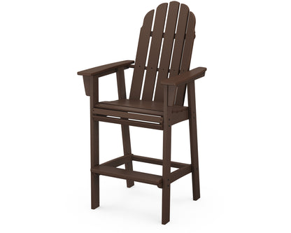 POLYWOOD® Vineyard Curveback Adirondack Bar Chair in Mahogany