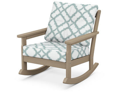 POLYWOOD® Vineyard Deep Seating Rocking Chair in Vintage Sahara / Trellis Glacier Spa