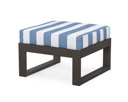 Unbranded Modular Ottoman - Modern in Vintage Coffee / Cabana Stripe Sky Blue