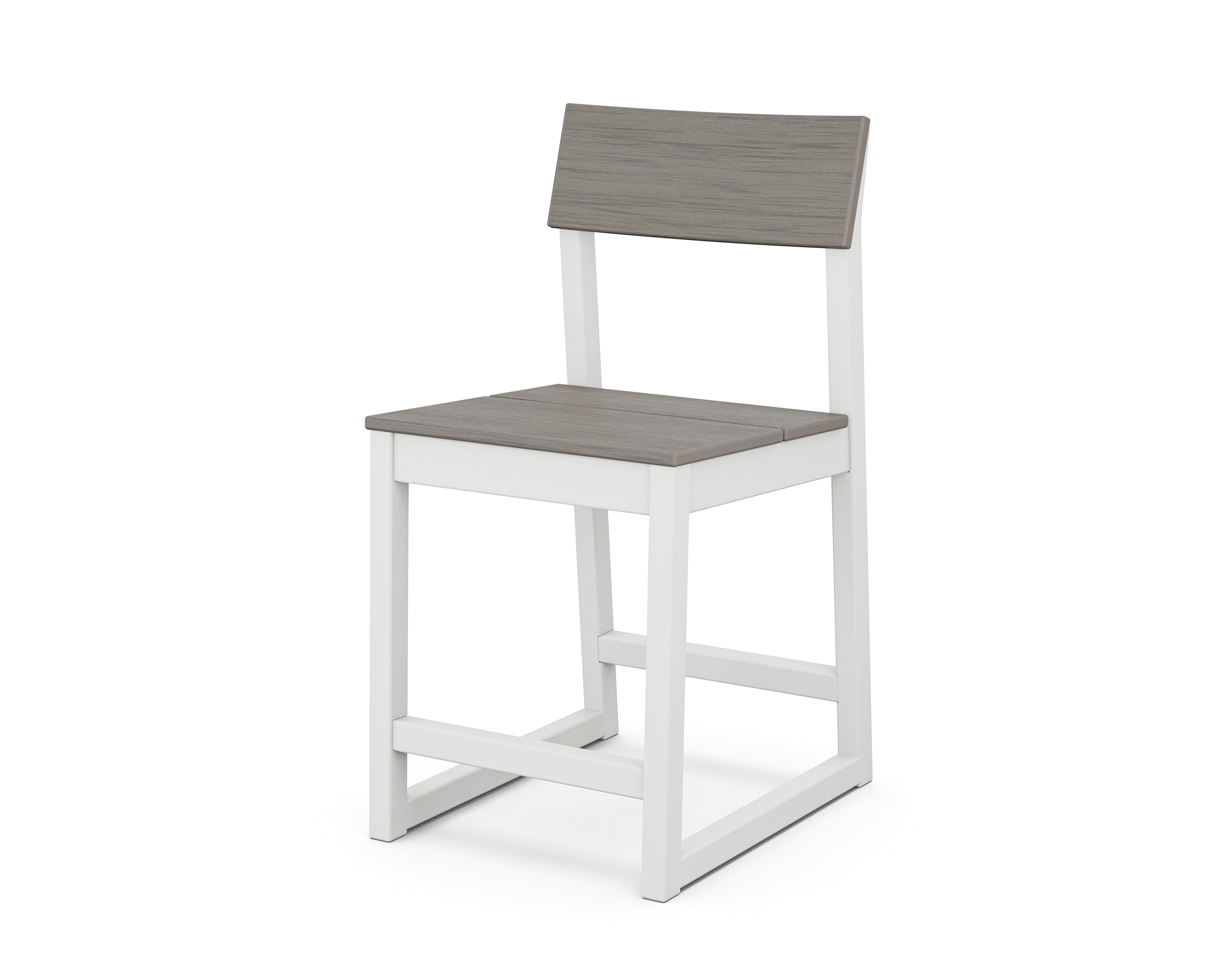 POLYWOOD® EDGE Counter Side Chair in White / Driftwood