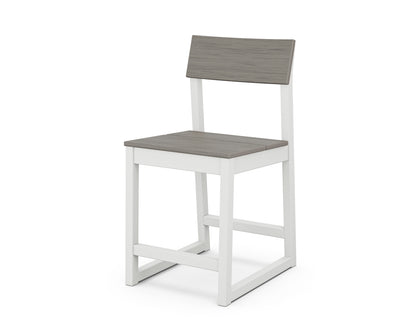 POLYWOOD® EDGE Counter Side Chair in White / Driftwood