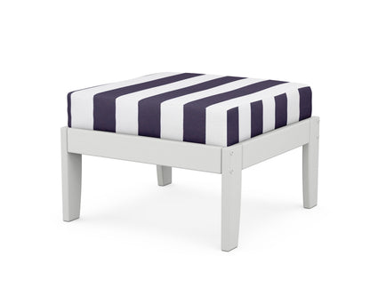 Unbranded Modular Ottoman - Classic in White / Cabana Stripe Navy