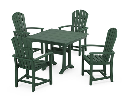 POLYWOOD® Palm Coast 5-Piece Farmhouse Dining Set With Trestle Legs in Green