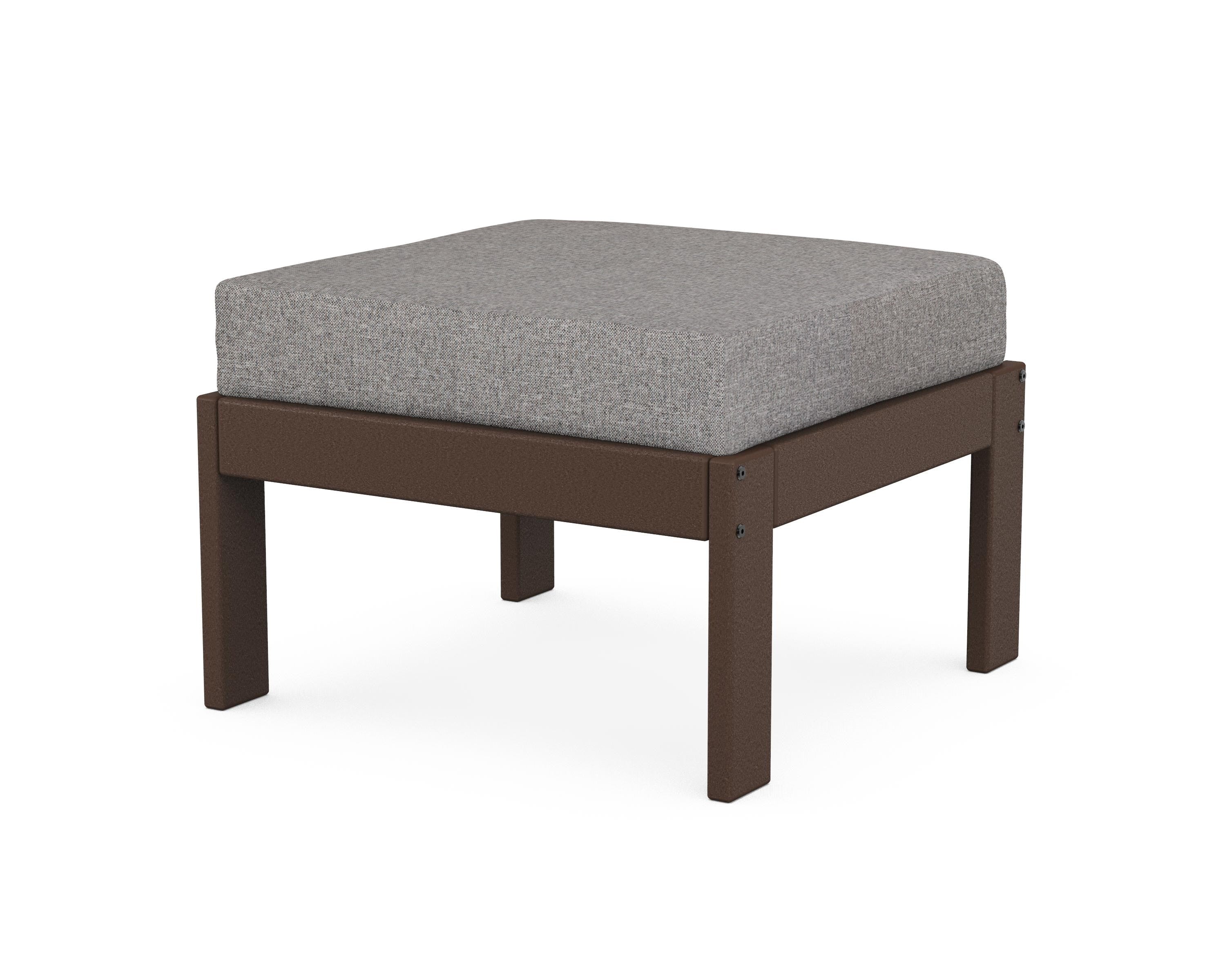 POLYWOOD® Vineyard Modular Ottoman in Mahogany / Grey Mist