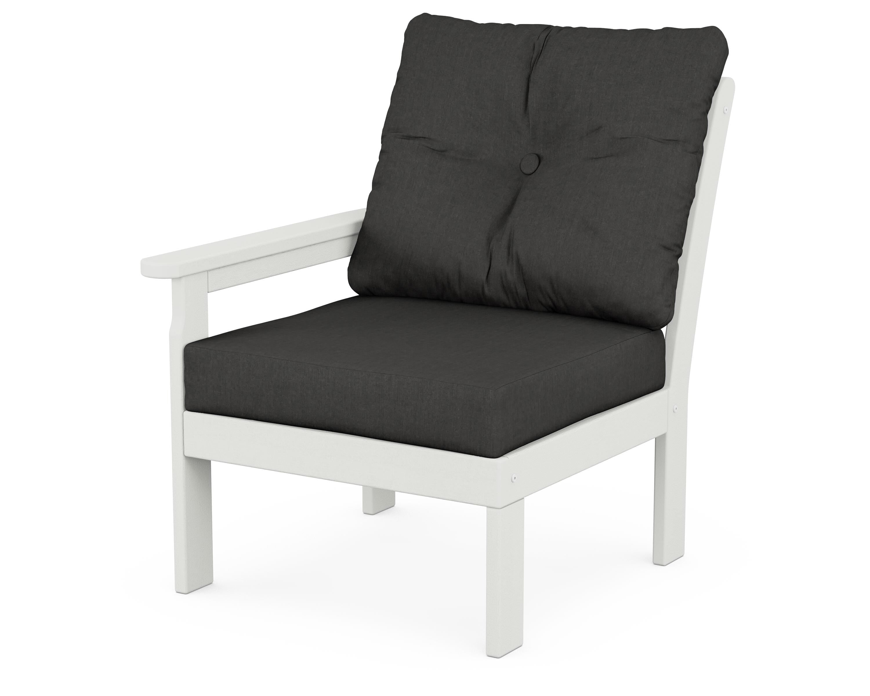 POLYWOOD® Vineyard Modular Left Arm Chair in Vintage White / Spectrum Carbon