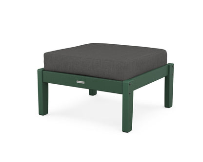 Martha Stewart by POLYWOOD® Chinoiserie Deep Seating Ottoman in Green / Spectrum Carbon