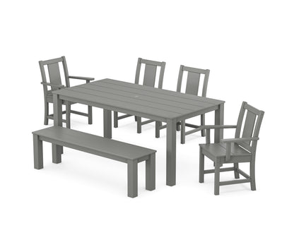 POLYWOOD® Prairie 6-Piece Parsons Dining Set with Bench in Slate Grey